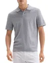 Theory Goris Short Sleeve Polo Sweater In Mlnge Grey