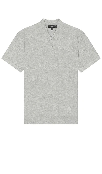 Theory Goris Jumper Polo In Light Grey Heather