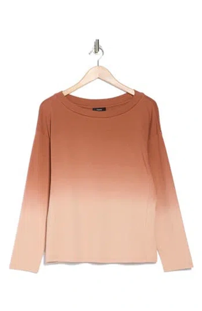 Theory Gradient Pullover Sweater In Shell/red Clay