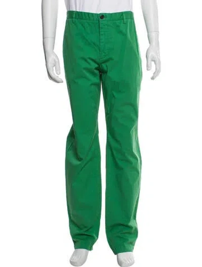 Pre-owned Theory Graphic Print Chinos In Green