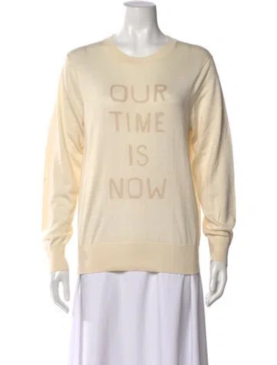Pre-owned Theory Graphic Print Crew Neck Sweater In Neutral