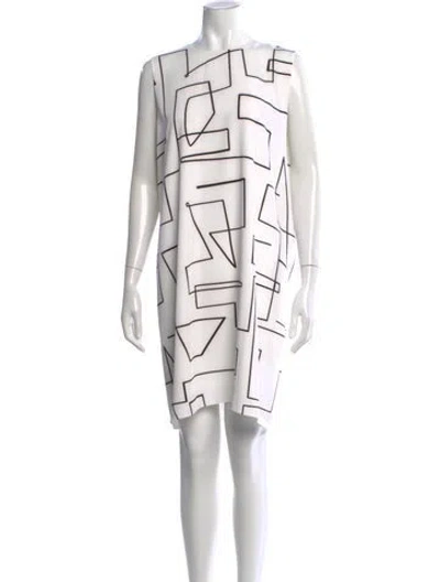 Pre-owned Theory Graphic Print Knee-length Dress In White