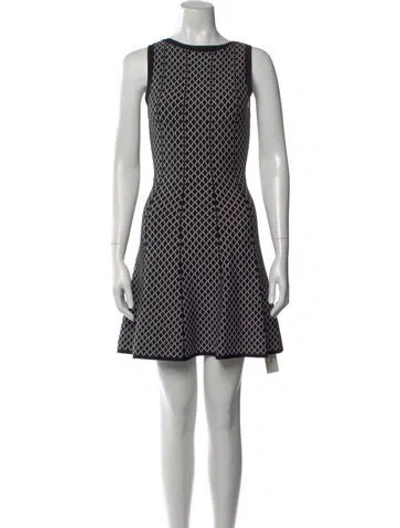 Pre-owned Theory Graphic Print Mini Dress In Black