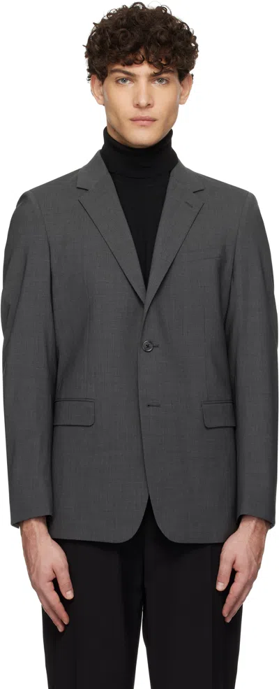 Theory Gray Chambers Blazer In Medium Charcoal