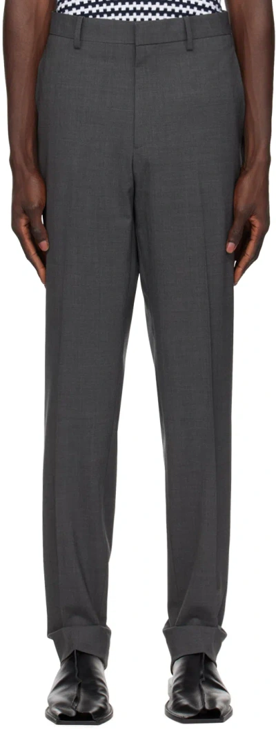 Theory Gray Mayer Trousers In Medium Charcoal