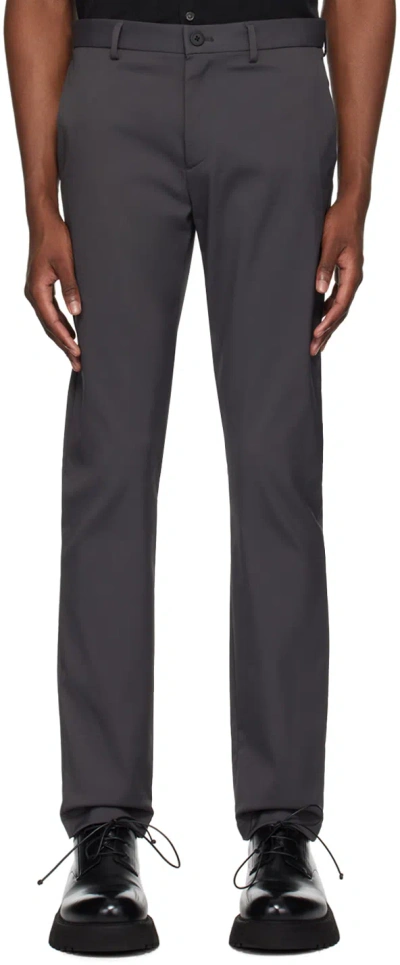 Theory Gray Zaine Trousers In Dark Grey
