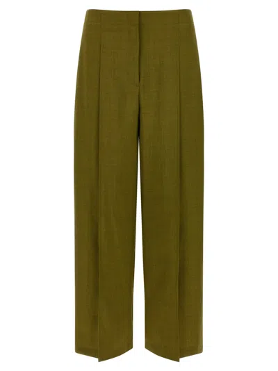 THEORY GREEN DEEP PLEAT PANTS