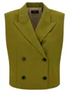 Theory Double-breasted Vest In City Twill In Green