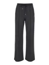 Theory Grey Drawstring Pants In Stretch Fabric Woman In Grigio