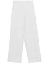 Theory Grey Linen Blend Houndstooth Trousers