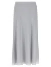 Theory Flowy Silk Skirt With Silhouette In Grey