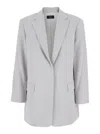 Theory Grey Single Breasted Jacket With Classic Lapels In Tech Fabric Woman In Grey
