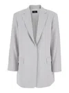 Theory Grey Single Breasted Jacket With Classic Lapels In Tech Fabric Woman In Grey