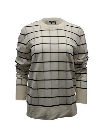 Pre-owned Theory Grid-pattern Sweater In Neutral