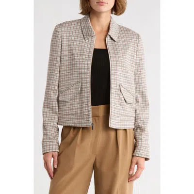 Theory Grid Zip Jacket In Gray