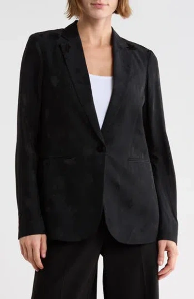 Theory Grinson Rose Jacquard Blazer In Black