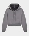 Theory Half-zip Hoodie In Scuba In Black
