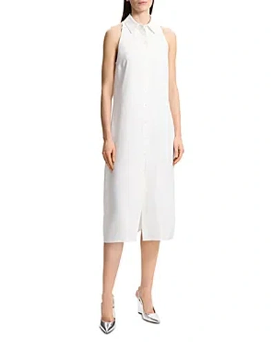 Theory Halter Neck Shirt Dress In Ivory
