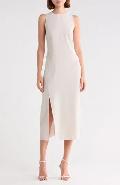 Theory Halter Neck Slit Seam Midi Dress In Moon