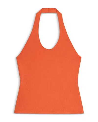 Theory Halter Neck Tank Top In Orange