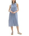 Theory Halter Neck Shirt Dress In Hemp In Chambray