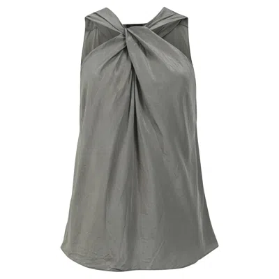 Theory Halter Top In Olive Silk In Grey