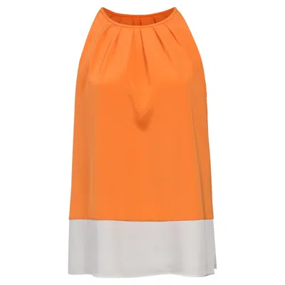 Theory Halter Top In Orange Silk