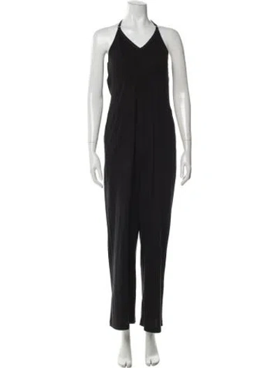 Pre-owned Theory Halterneck Jumpsuit In Black