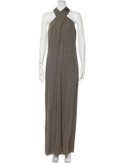 Pre-owned Theory Halterneck Jumpsuit In Green