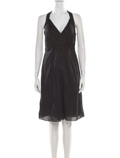 Pre-owned Theory Halterneck Knee-length Dress In Black