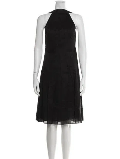 Pre-owned Theory Halterneck Knee-length Dress In Black