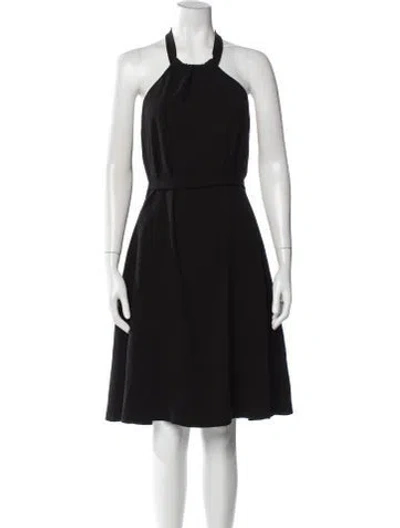 Pre-owned Theory Halterneck Knee-length Dress In Black
