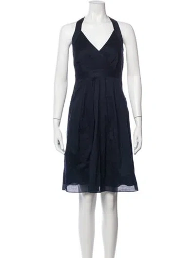Pre-owned Theory Halterneck Knee-length Dress In Blue