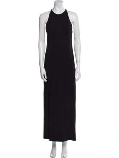 Pre-owned Theory Halterneck Long Dress In Black
