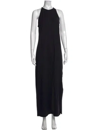 Pre-owned Theory Halterneck Long Dress In Black