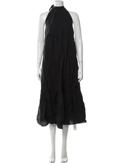 Pre-owned Theory Halterneck Midi Length Dress In Blue
