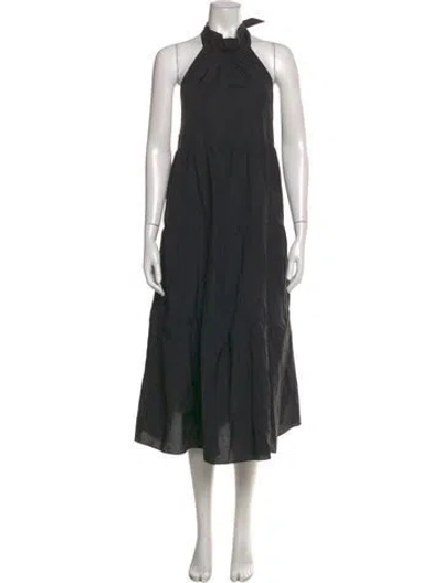 Pre-owned Theory Halterneck Midi Length Dress In Gray