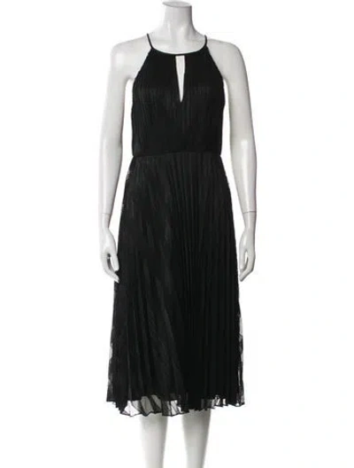 Pre-owned Theory Halterneck Midi Length Dress W/ Tags In Black