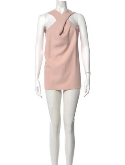Pre-owned Theory Halterneck Mini Dress In Pink
