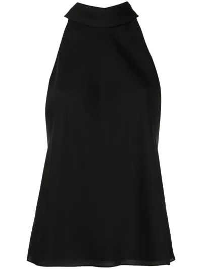 Theory Halterneck Sleeveless Top In Black