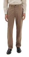 Theory Hanson Twill Straight Chino Pants Walnut In Walnut