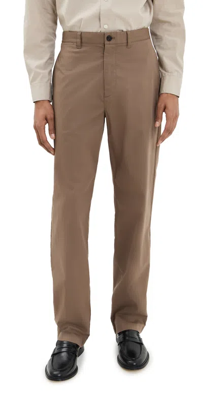 Theory Hanson Twill Straight Chino Pants Walnut