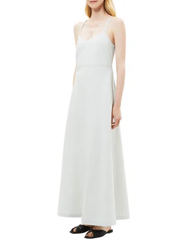 Theory Haranna Linen-blend Maxi Dress In Light Grey
