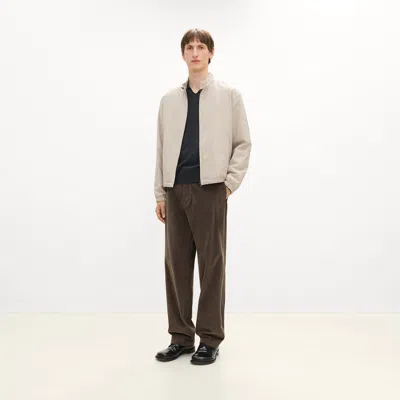 Theory Harrington Jacket In Motion Wool Twill In Silver Stone