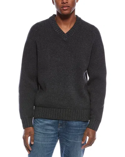 Theory Heavy Wool & Cashmere-blend V-neck Sweater In Gray