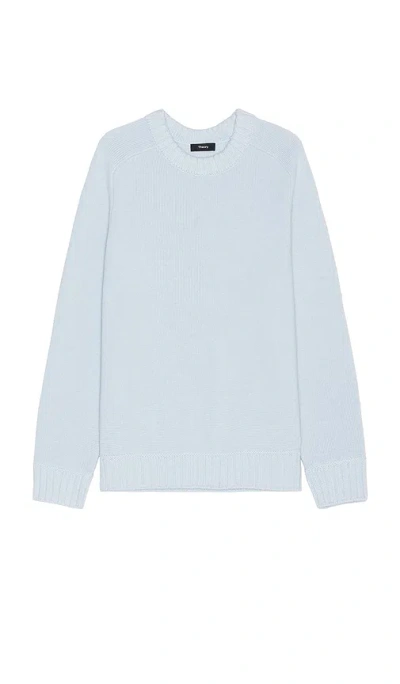 Theory Heavy Wool Cashmere Crewneck Sweater In Skylight Melange