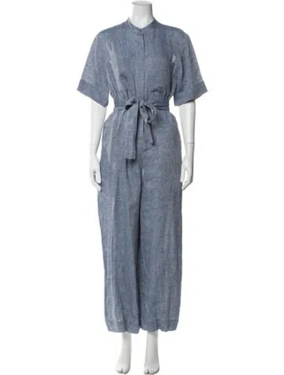Pre-owned Theory Hemp Crew Neck Jumpsuit In Blue