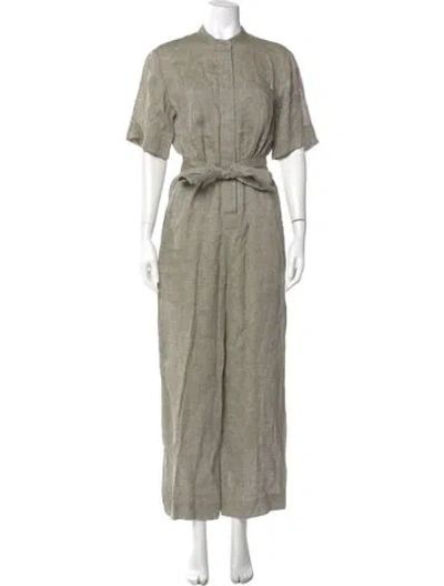 Pre-owned Theory Hemp Crew Neck Jumpsuit W/ Tags In Neutral