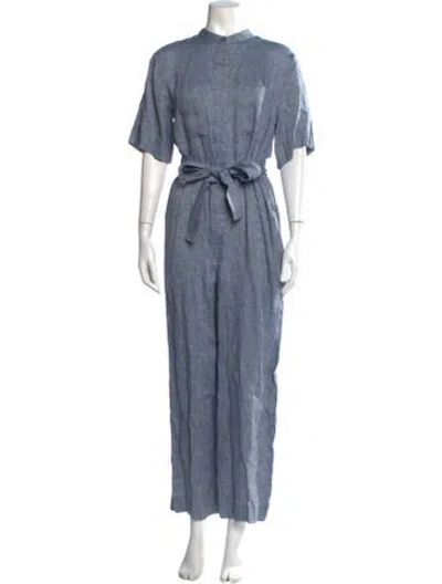 Pre-owned Theory Hemp Jumpsuit In Blue