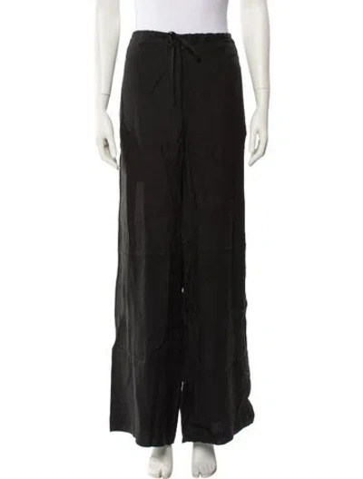 Pre-owned Theory Hemp Wide Leg Pants In Black